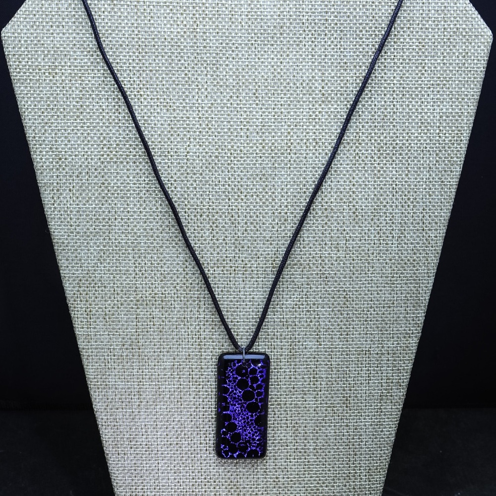 Double sided glass pendant, handmade.